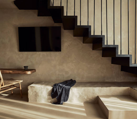 Zelia Resort Halkidiki Panorama Suites Sea View room lower area and interior staircase
